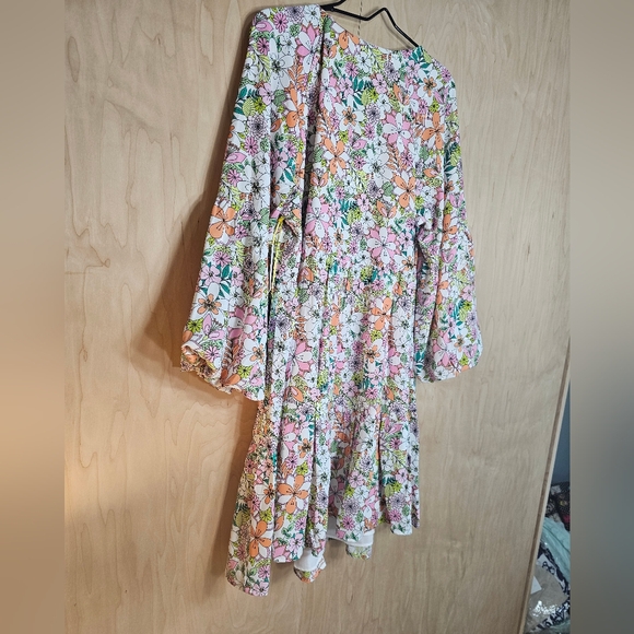 NWT CeCe Balloon Belle sleeve colorful Bohemian hipster summer dress - Picture 5 of 12